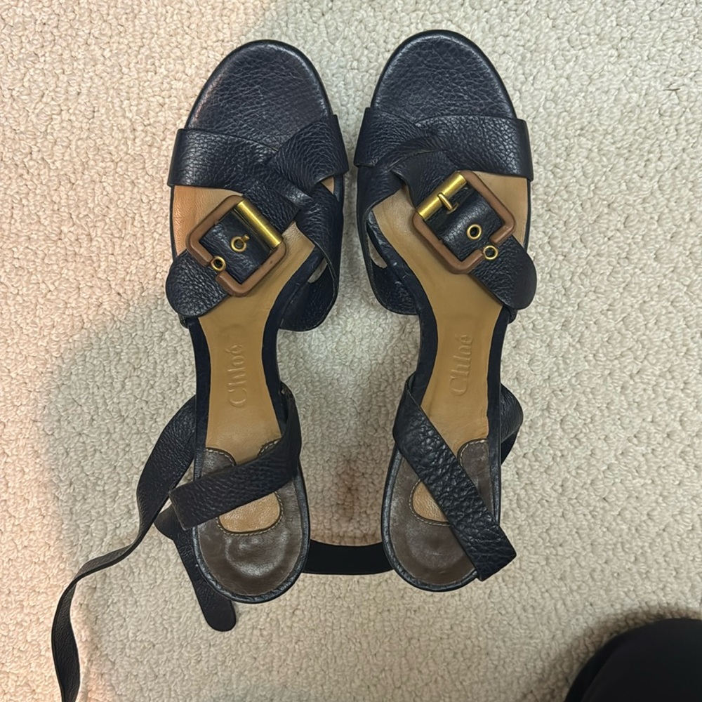 Vintage chloe heels, navy